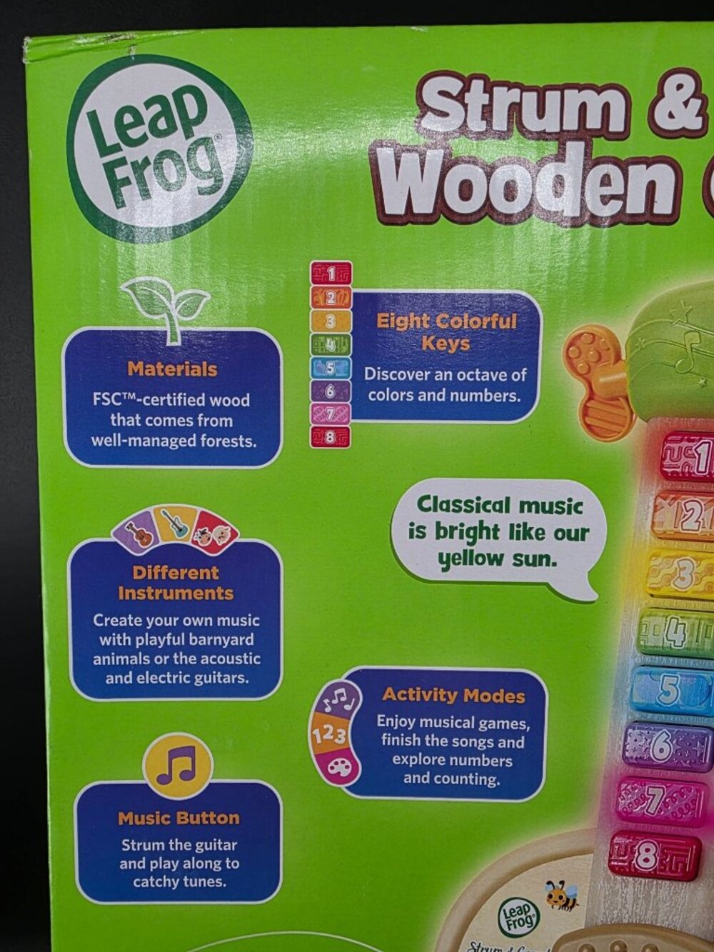 LeapFrog Strum & Count Wooden Guitar Toy Educational Interactive Kids 18+ Months - Picture 7 of 10